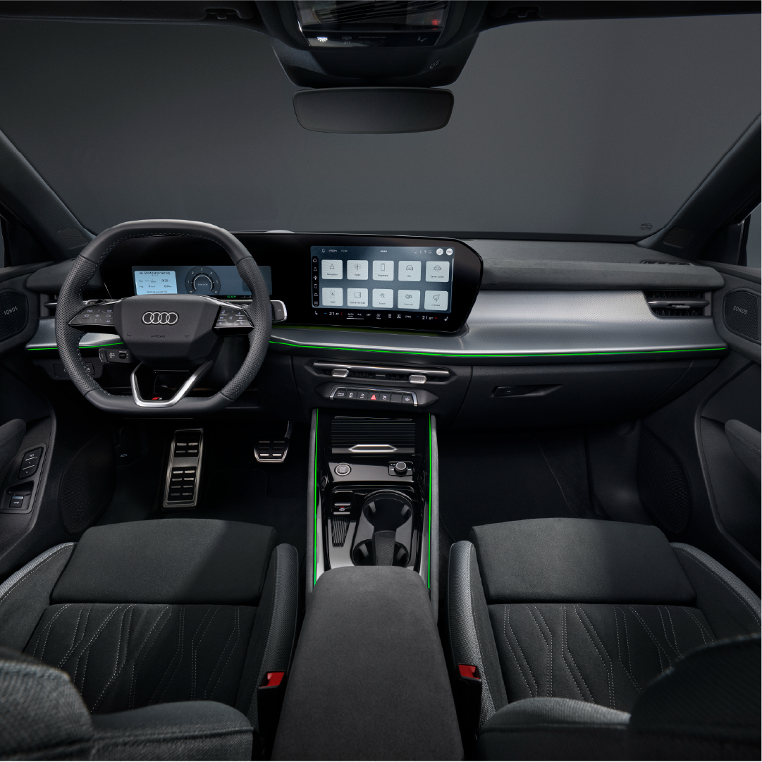 Interior photo of 2026 Audi Q3 driver cockpit